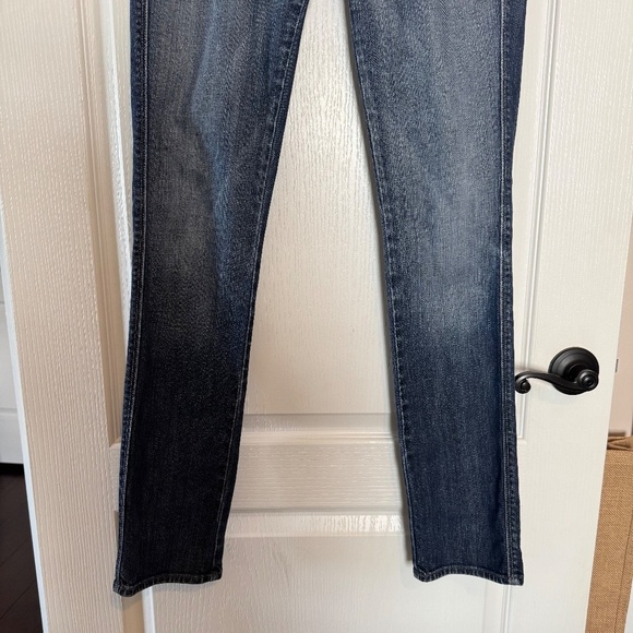 7 For all mankind women's jeans 29 mid rise straight leg Edie dark wash denim - Picture 2 of 10